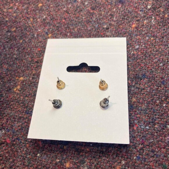 Gemstone and Blue Stud Earrings - Picture 2 of 2